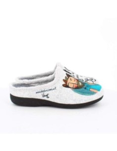 Zapatillas de Casa Vivant "No me Ahogo en un Vaso de Agua pero si de Birra" Gris 2