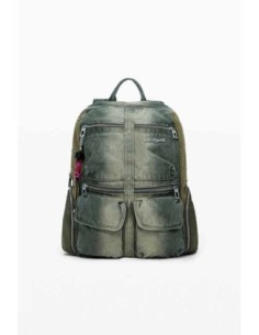 Mochila Desigual denim combinada Kaki
