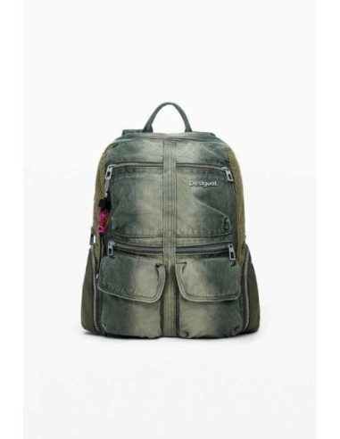 Mochila Desigual denim combinada Kaki