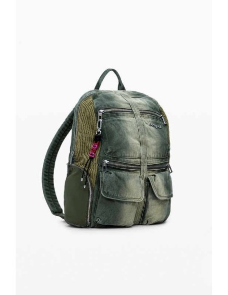 Mochila Desigual denim combinada Kaki