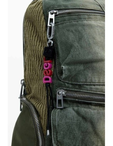 Mochila Desigual denim combinada Kaki