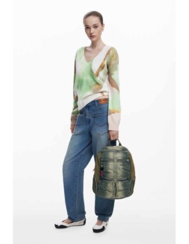 Mochila Desigual denim combinada Kaki