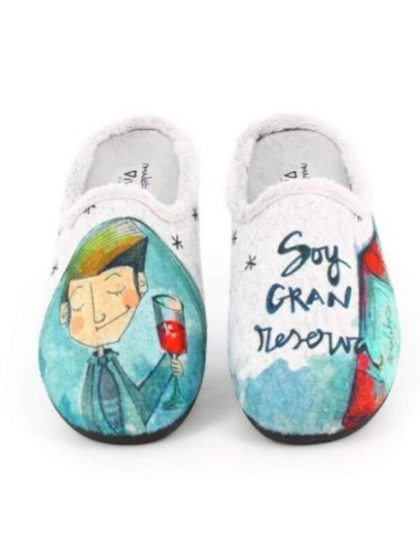 Zapatilla de Casa Vivant "Soy un Gran Reserva" Gris