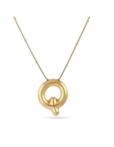 Collar Essentials Inicial Q Dorado Anartxy