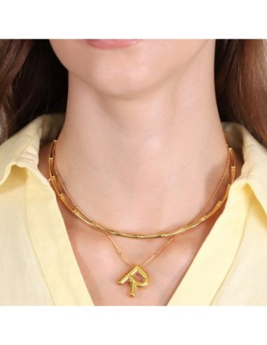 Collar Essentials Inicial R Dorado Anartxy