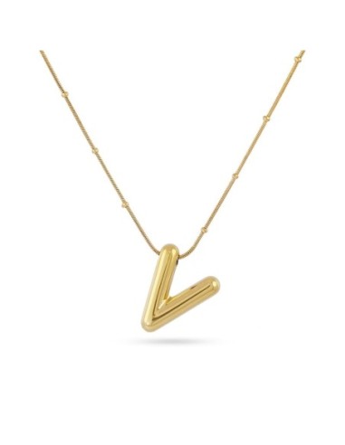 Collar Essentials Inicial V Dorado Anartxy