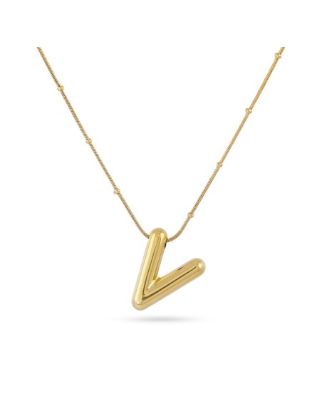 Collar Essentials Inicial V Dorado Anartxy