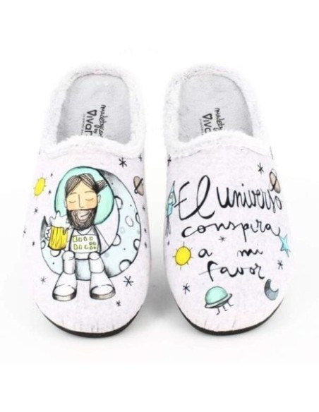 Zapatillas de Casa Vivant  "El Universo Conspira a Mi Favor" Gris