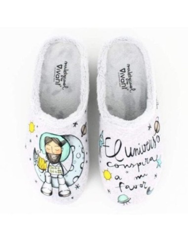 Zapatillas de Casa Vivant  "El Universo Conspira a Mi Favor" Gris