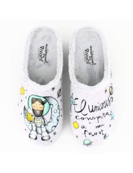 Zapatillas de Casa Vivant  "El Universo Conspira a Mi Favor" Gris