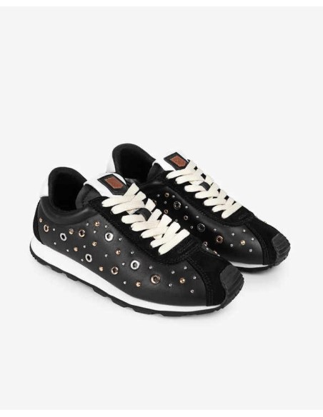 Zapatilla Inara Tachuelas Negro Popa