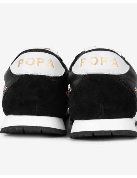 Zapatilla Inara Tachuelas Negro Popa