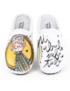 Zapatillas de casa Vivant "Mi Abuelo Sabe Todo" Gris