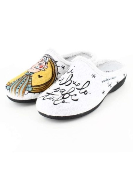 Zapatillas de casa Vivant "Mi Abuelo Sabe Todo" Gris