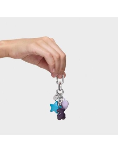 Llavero Tous morado y plata Puffed Motifs