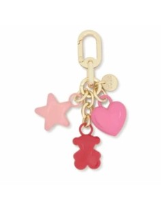 Llavero Tous rojo y dorado Puffed Motifs