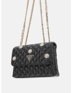 Bandolera Everlee con flores y aplicaciones Guess Negro 2