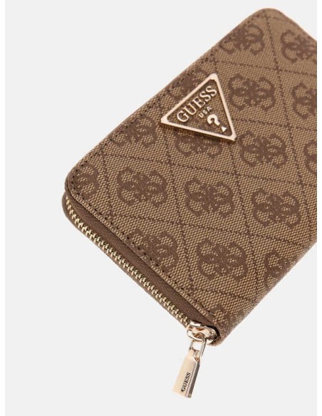Mini cartera Laurel con logotipo 4G Guess Beige