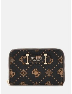 Cartera Mediana Silia con logotipo 4G peony Marrón Oscuro Guess