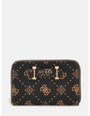 Cartera Mediana Silia con logotipo 4G peony Marrón Oscuro Guess