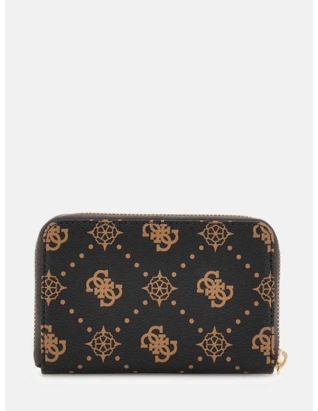 Cartera Mediana Silia con logotipo 4G peony Marrón Oscuro Guess