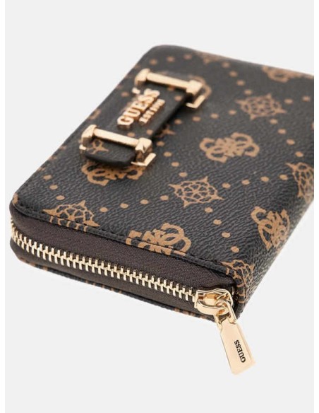 Cartera Mediana Silia con logotipo 4G peony Marrón Oscuro Guess