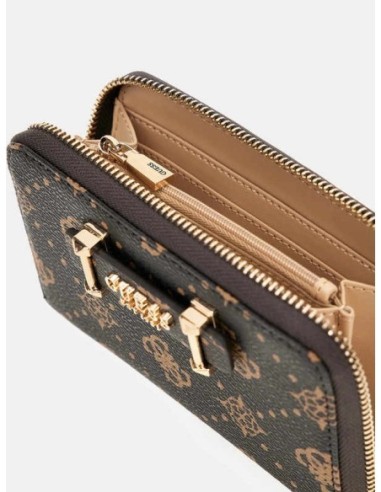 Cartera Mediana Silia con logotipo 4G peony Marrón Oscuro Guess