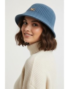 Sombrero bucket lana canalé marrón Noco 2