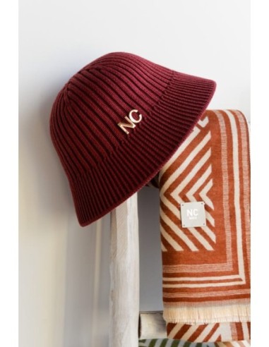 Sombrero bucket lana canalé marrón Noco