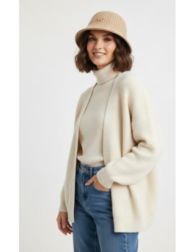 Sombrero bucket lana canalé marrón Noco