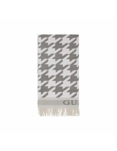 Bufanda de hombre scarf jacquard blanco y negro Guess