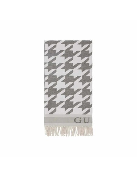 Bufanda de hombre scarf jacquard blanco y negro Guess