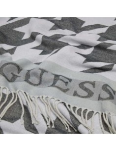 Bufanda de hombre scarf jacquard blanco y negro Guess 2