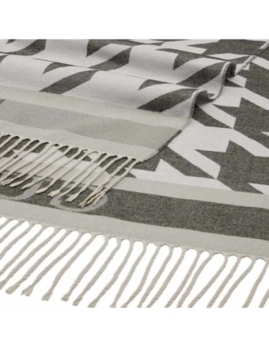 Bufanda de hombre scarf jacquard blanco y negro Guess