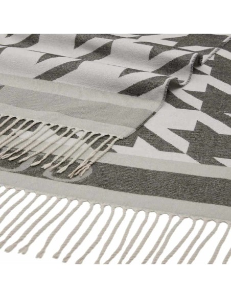 Bufanda de hombre scarf jacquard blanco y negro Guess