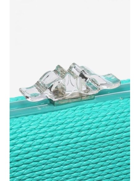 Clutch Abbacino Trenzado Turquesa