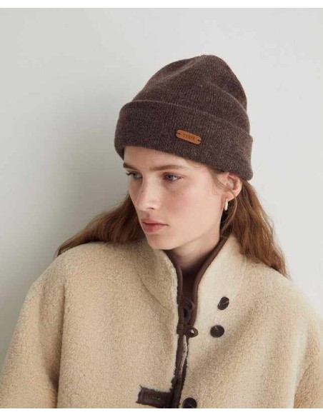 Gorro Yerse de punto 100% lana Marrón