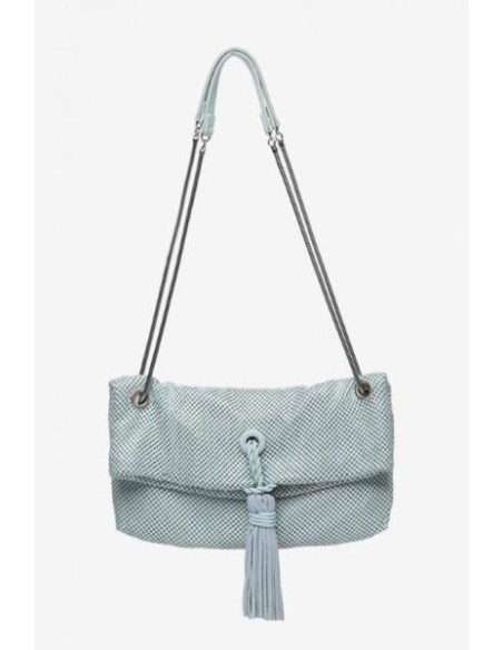 Bolso alargado Abbacino malla metálica Azul Claro