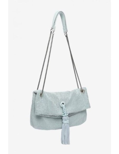 Bolso alargado Abbacino malla metálica Azul Claro