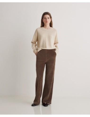 Pantalón Yerse pana mezcla algodón taupe
