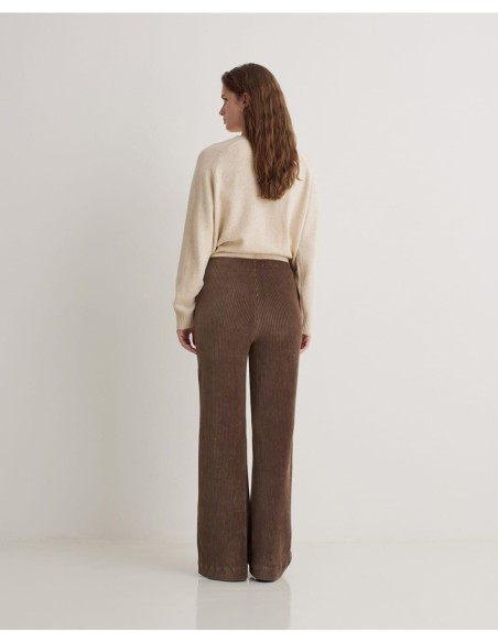 Pantalón Yerse pana mezcla algodón taupe