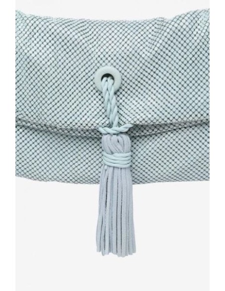 Bolso alargado Abbacino malla metálica Azul Claro