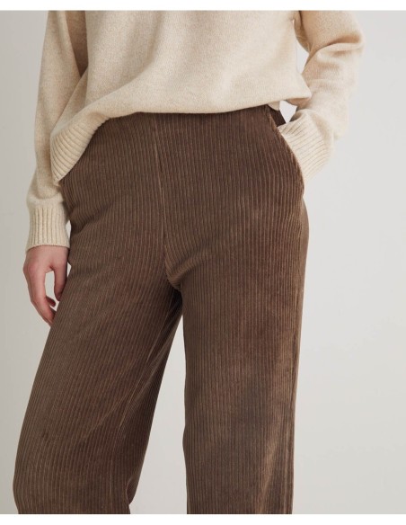 Pantalón Yerse pana mezcla algodón taupe