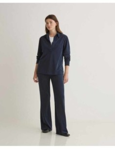 Pantalón Yerse ancho fluido azul marino