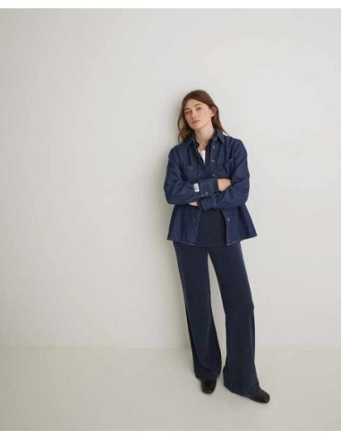 Pantalón Yerse ancho fluido azul marino