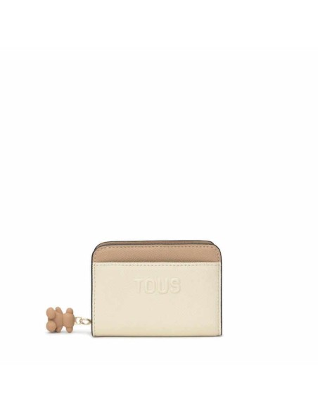 Cartera mediana beige arena TOUS Doble Audree Saffiano