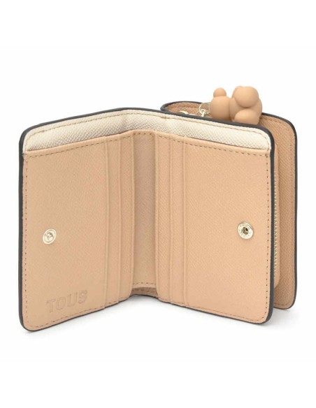 Cartera mediana beige arena TOUS Doble Audree Saffiano