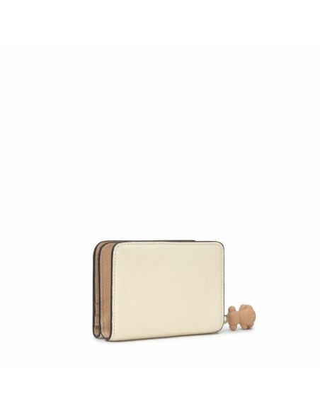 Cartera mediana beige arena TOUS Doble Audree Saffiano