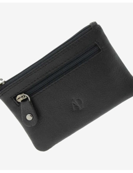 Monedero de piel Unisex Adapell Negro