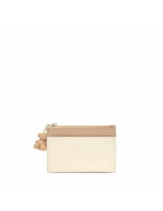 Monedero tarjetero beige y arena Audree Saffiano TOUS